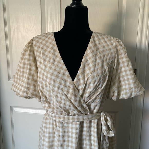 Kensie Womens Midi Dress Beige Sz 12 - Picture 6 of 14